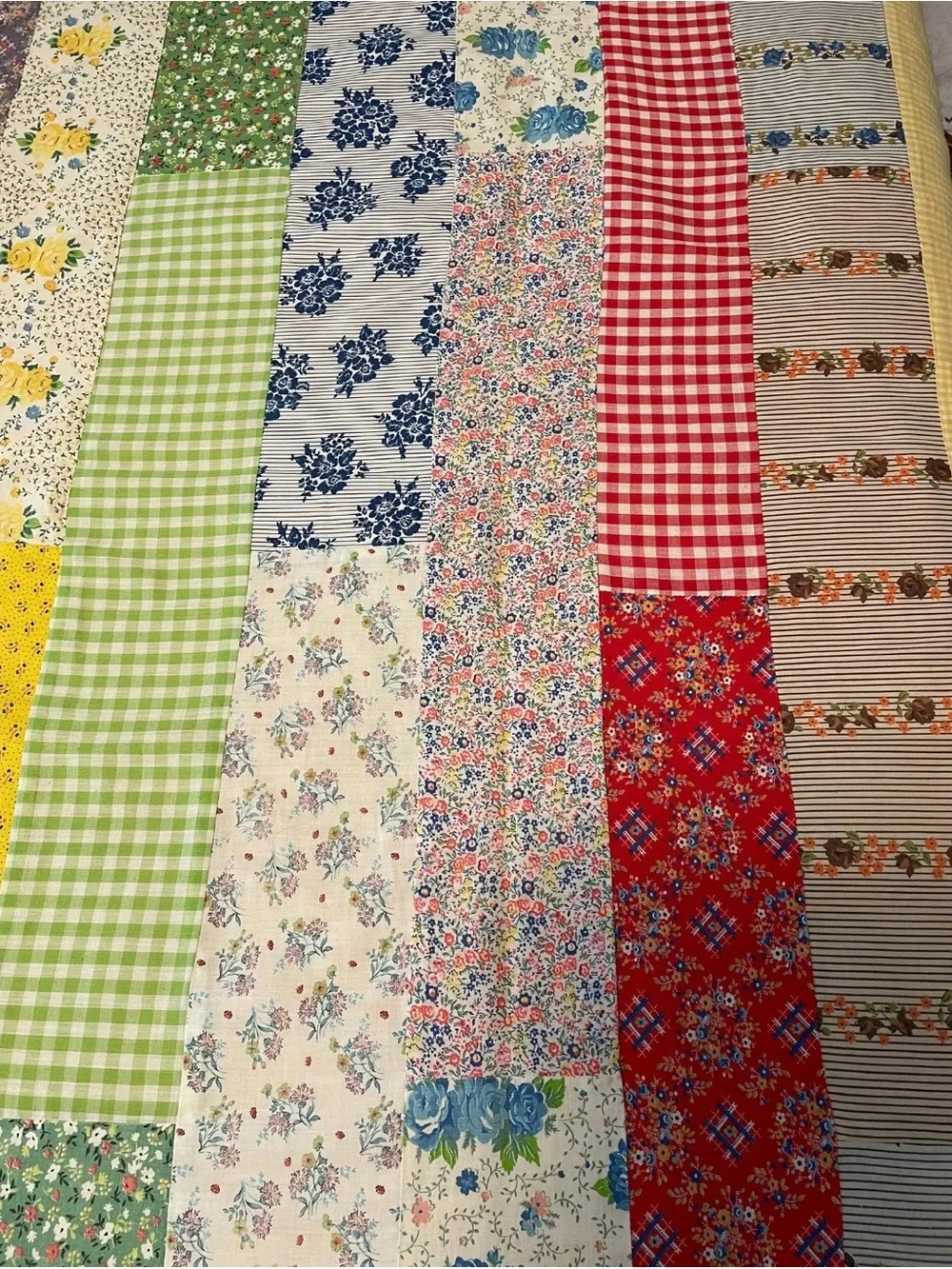 Vintage Hand Made Strip Quilt
